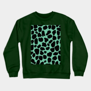 Green Cow Print Crewneck Sweatshirt